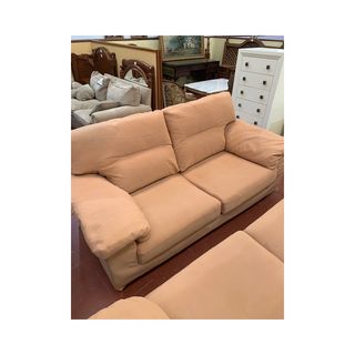 Sofá 3+2 tapizado color teja