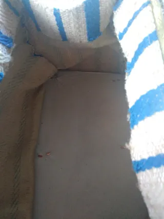 Bolso vintage rayas beige y azul