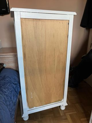 Cómoda 6 cajones madera blanca y marrón