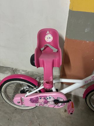 Bicicleta niña 14” blanca y rosa