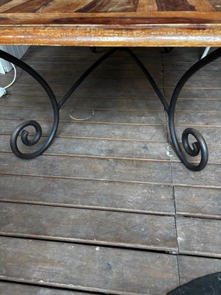 Mesa de centro madera maciza y metal