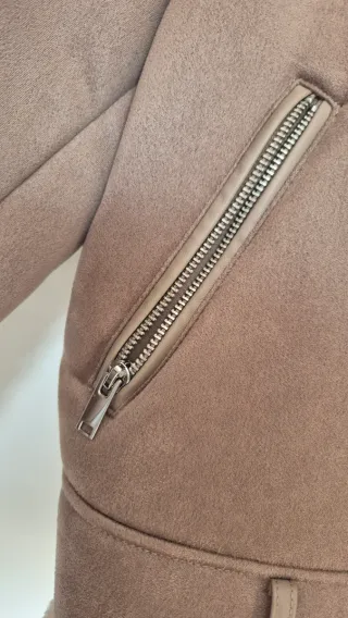 Chaqueta aviador beige y marrón mujer