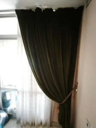 Cortinas de terciopelo verde