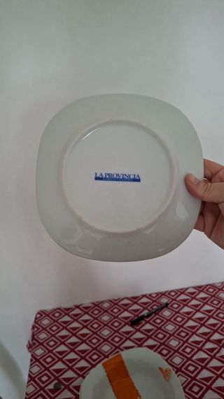 Vajilla Pepe Damaso Porcelana Naranja/Blanco