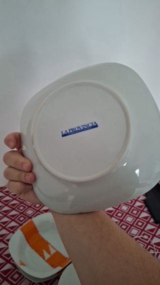 Vajilla Pepe Damaso Porcelana Naranja/Blanco