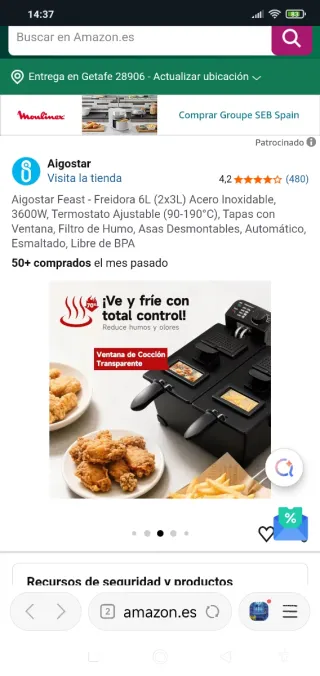 Freidora doble Aigostar Feast de 6L (Un solo uso)