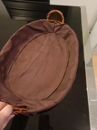 Lote de cestas de mimbre y tela