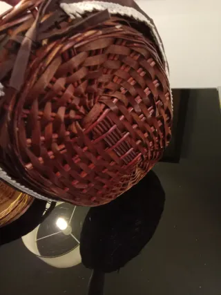 Lote de cestas de mimbre y tela