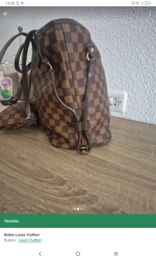 Bolso Louis Vuitton Damier Ebene con neceser