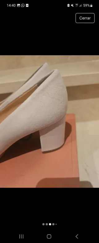 Zapatos Mimao Beige Tacón Bloque