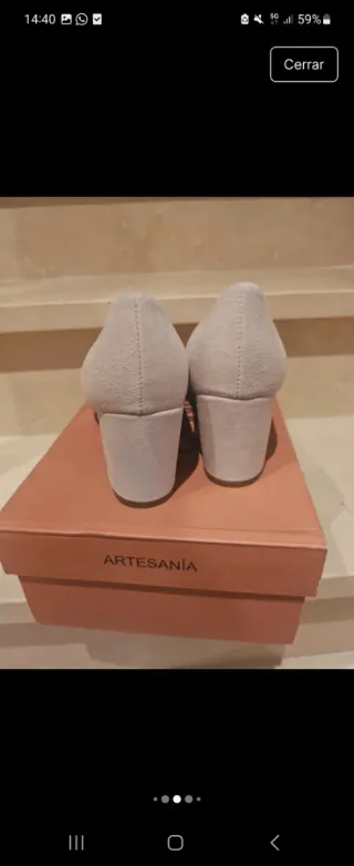 Zapatos Mimao Beige Tacón Bloque