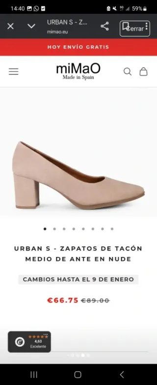 Zapatos Mimao Beige Tacón Bloque