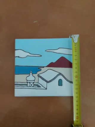 Azulejo decorativo esmaltado paisaje