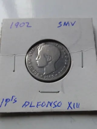 Una peseta 1902 SMV Alfonso XIII de plata