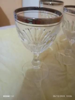 Set 5 Bicchieri Vintage Argento Vetro