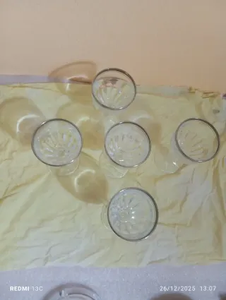 Set 5 Bicchieri Vintage Argento Vetro