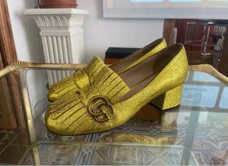 Mocasines Gucci Marmont Dorados