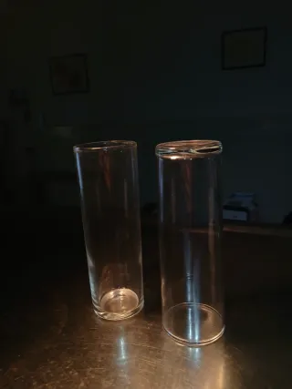 Vasos de tubo de cristal