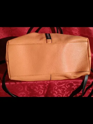 Borsa Rebelle Arancione  Vera Pelle Martellata