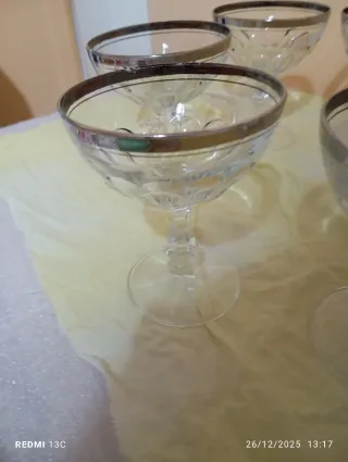 Set 6 Bicchieri Vintage Argento Vetro