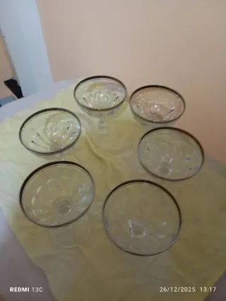 Set 6 Bicchieri Vintage Argento Vetro