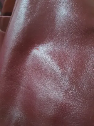 Cappotto trench in vera pelle bordeaux Unisex