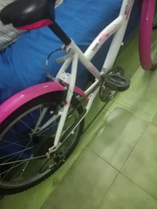 Bicicleta infantil 20 rosa y blanca