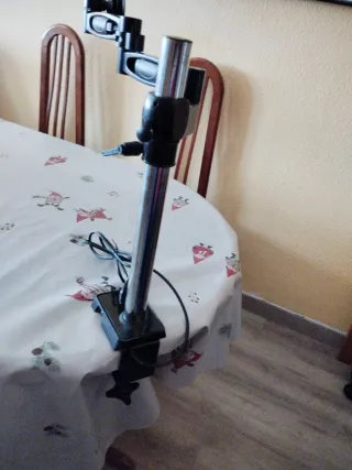 Brazo Soporte Monitor PC Negro/Plateado