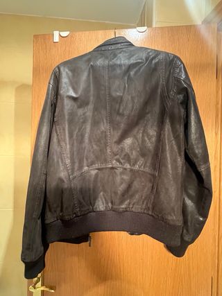 Chaqueta de piel Zara Marrón