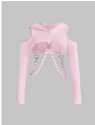 Top rosa con cadenas Talla S. Nuevo. Rollo kpop