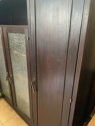 Mueble Farmacéutico Antiguo Madera y Cristal