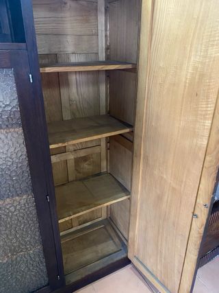 Mueble Farmacéutico Antiguo Madera y Cristal