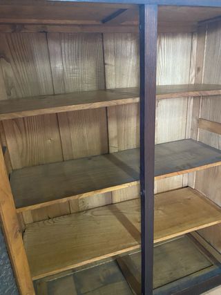 Mueble Farmacéutico Antiguo Madera y Cristal