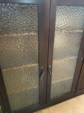 Mueble Farmacéutico Antiguo Madera y Cristal