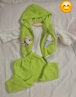 Conjunto 3 piezas bebé verde