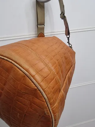 Borsa secchiello vintage pelle cognac