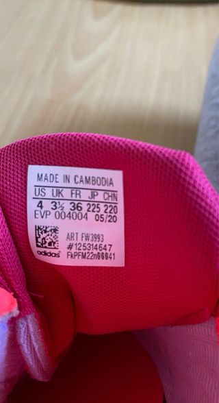 Zapatillas Adidas de Velcro Rosa Talla 36