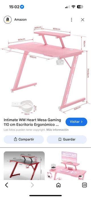 Escritorio rosa gaming