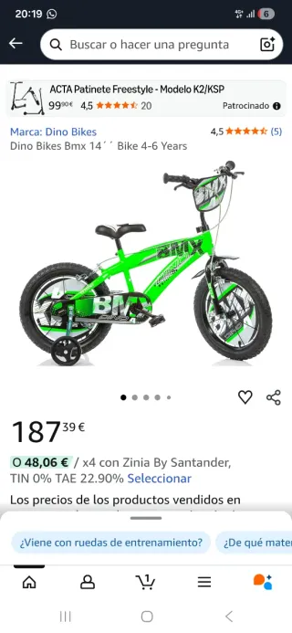Bicicleta BMX Dino 14