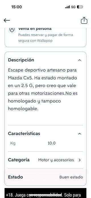 tubo de escape Mazda cx5 artesanal