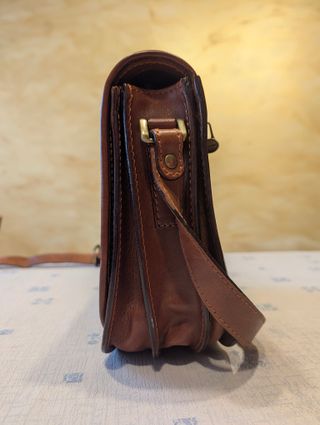 Borsa tracolla donna vera pelle marrone