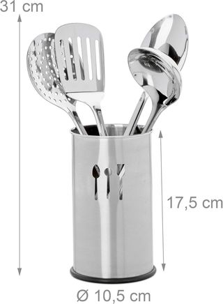Set di Utensili da Cucina in Acciaio Inox, 5 Pezzi - Relaxdays
