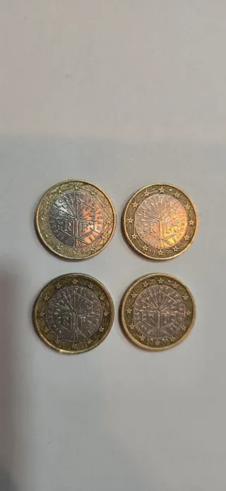 4 Monete da 1 Euro Rare della Francia
