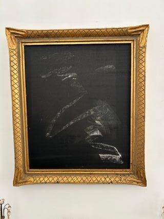 Marco artesanal pizarra madera dorado