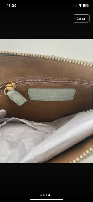 Bolso Pouch Adolfo Dominguez Piel Verde