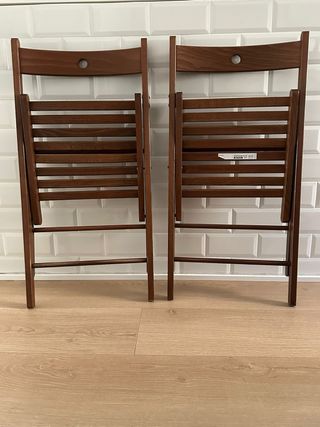 2 Sillas Plegables Madera