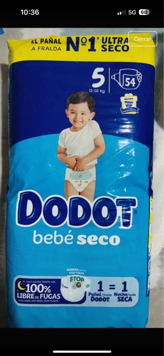 Pañales Dodot Bebé Seco Talla 5 (11-16 kg)