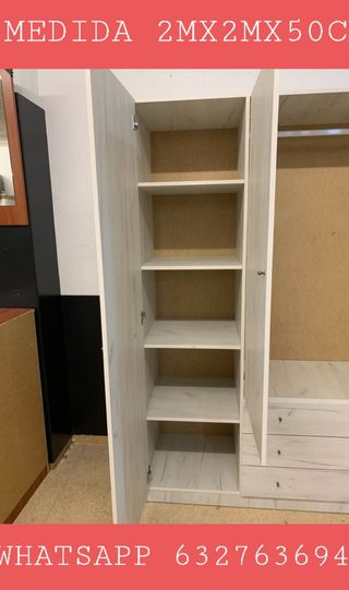 Armario de madera 2m x 2m x 50cm