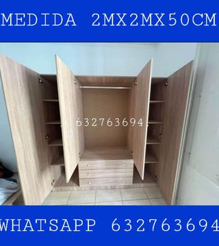 Armario de madera 2m x 2m x 50cm