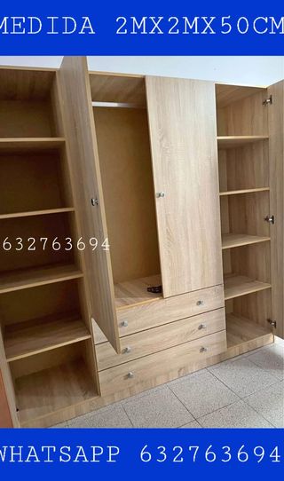 Armario de madera 2m x 2m x 50cm